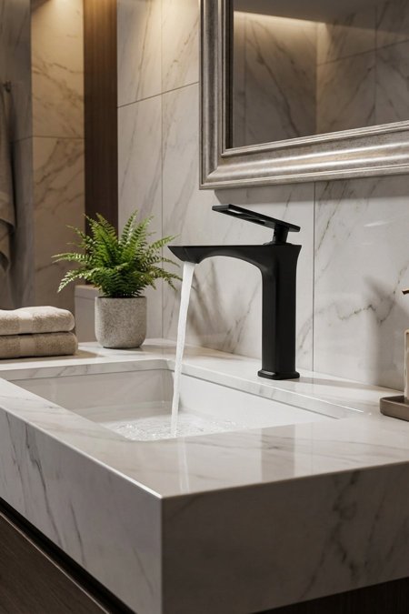 حنفية مغسلة أسود مطفي – ستايل مودرن